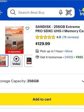 SanDisk 256GB Extreme PRO SDXC UHS-I Memory Card - Red/Black